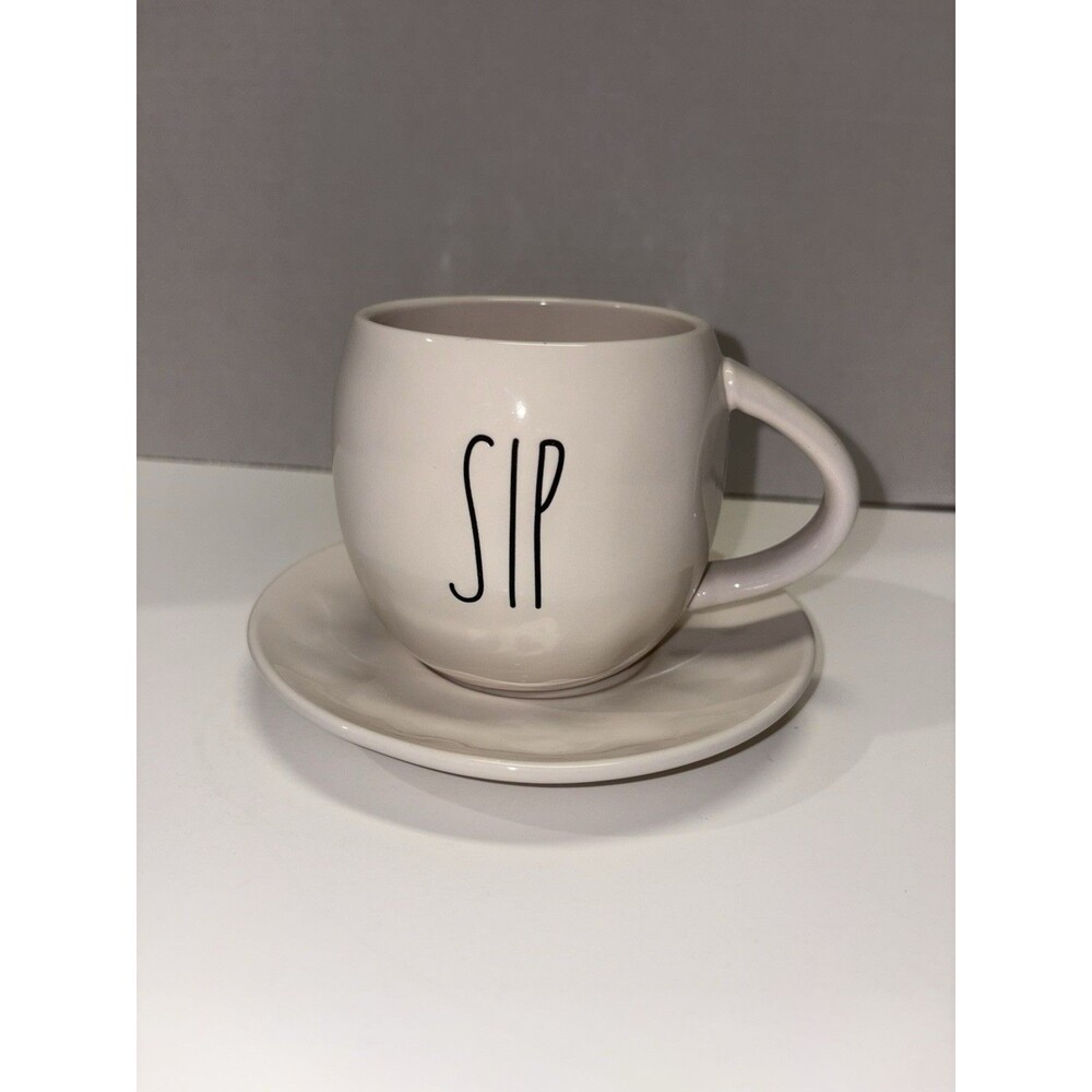 Rae Dun Tea Cup “SIP” And Saucer Set